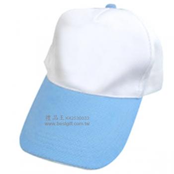 網眼排汗廣告帽(白/水藍/白)